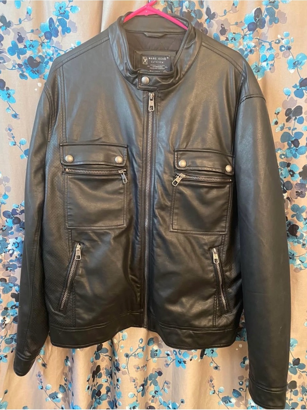 Marc Ecko Black Men's Faux Leather Zip Front Jacket